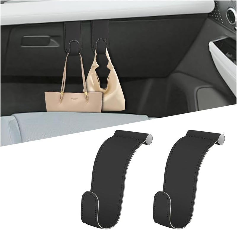 Bittwee Car Co-Pilot Glovebox Hooks, 2PCS Anti-Scratch Vehicle Passenger Seat Storage Hanger for Handbag Purse Umbrellas, Auto Interior Organizer, Universal for SUV Sedan Truck(Black) - Image 1